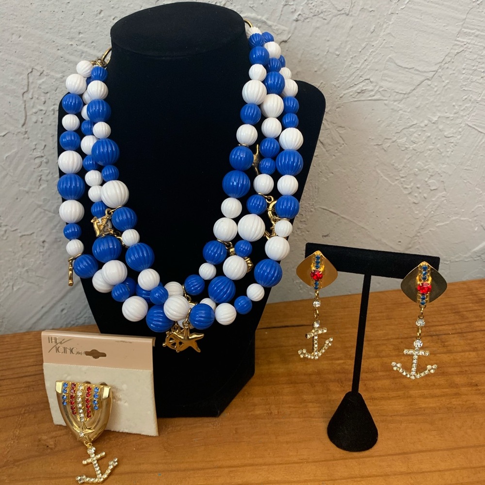 THE ICING 80s Sailor Necklace, Earrings and Pin